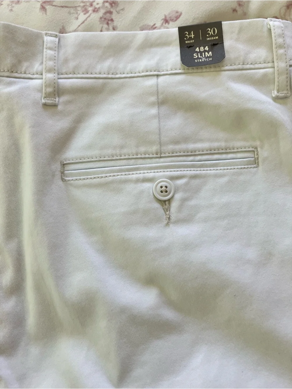 J. Crew White Stretch 484 Slim Fit Chino Pants Mislabeled Actual size 36x30